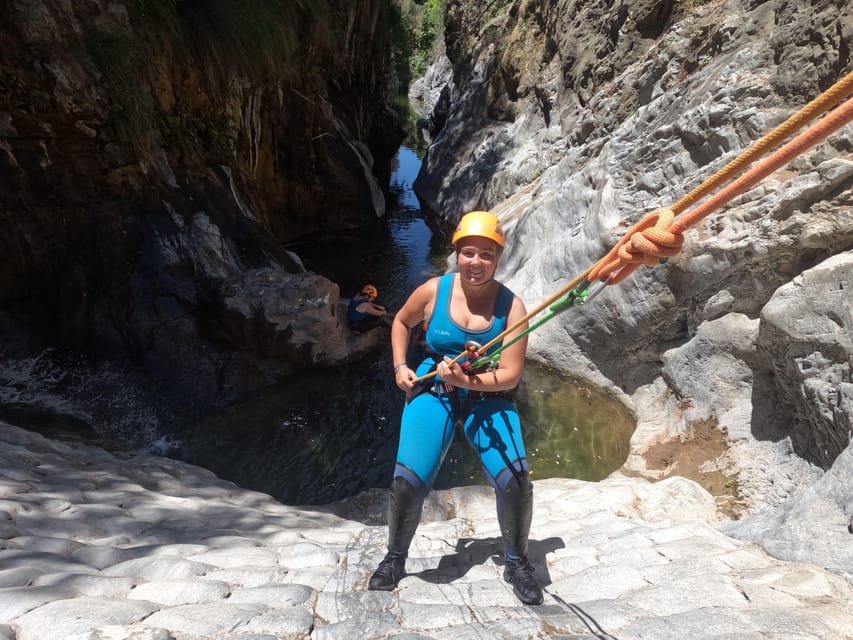 From Estepona: Guadalmina River Guided Canyoning Adventure - Learning rappelling on a 5 meter wall: the skill you keep