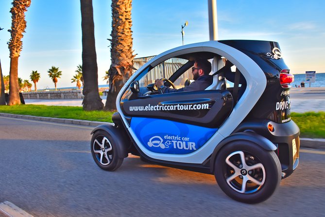 Malaga Highlights by Electric Car with Port Pick up - Malagueta and the Pablo Ruiz Picasso Promenade: A Calm First Stretch