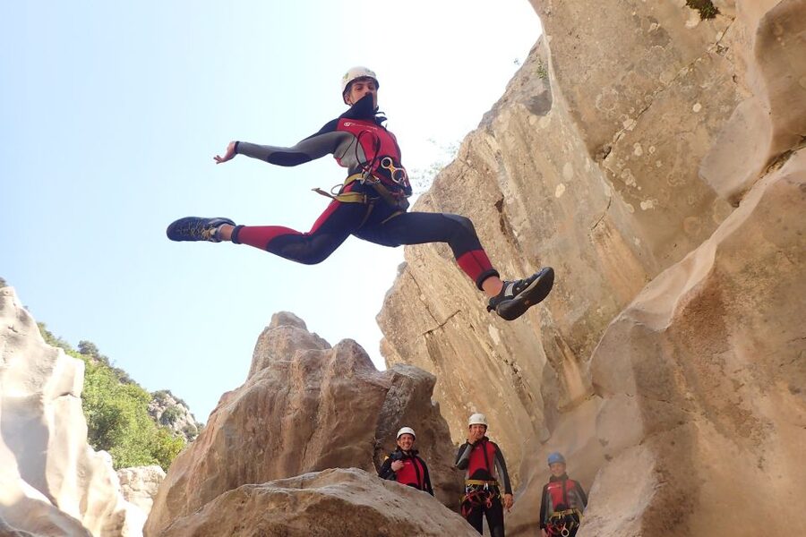 Ronda: Buitreras Canyoning Tour in "The Cathedral" - Crossing the Bridge of the Germans Before the Water